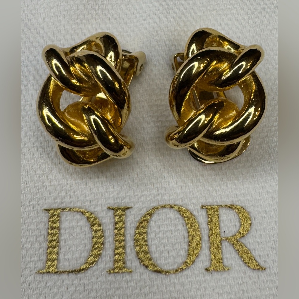 Christian Dior Chain-Linked Gold Plated Earrings - Full Inclusion
